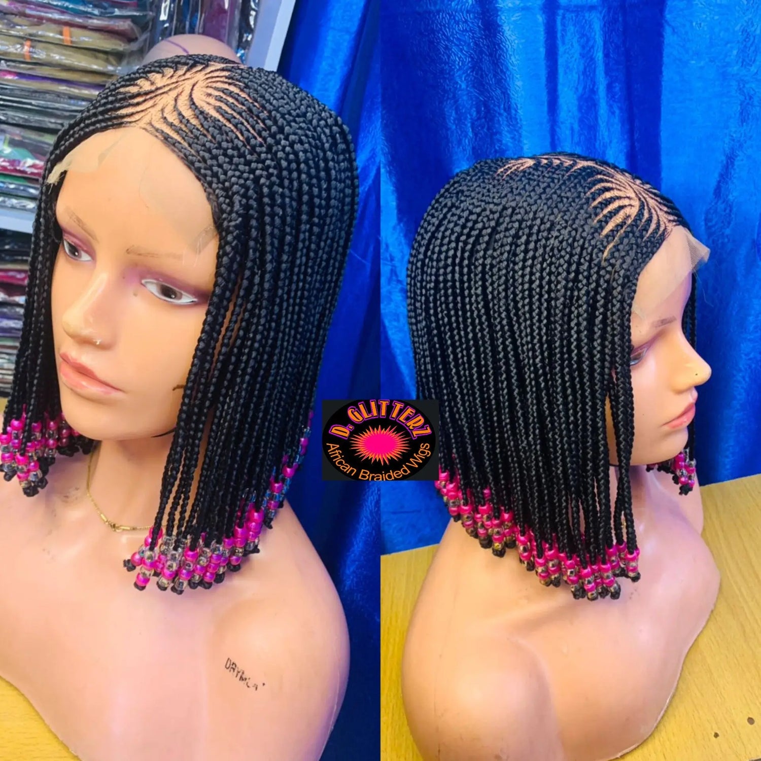 CHILDREN BRAIDED WIGS ON LACE CLOSURE - d.glitterzwigs