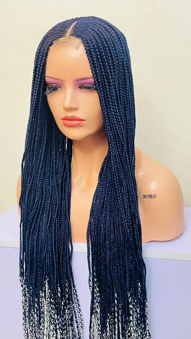 HALF CLOSURE BRAIDED  CONROW WIGS  ON 2*4LACE CLOSURE - d.glitterzwigs