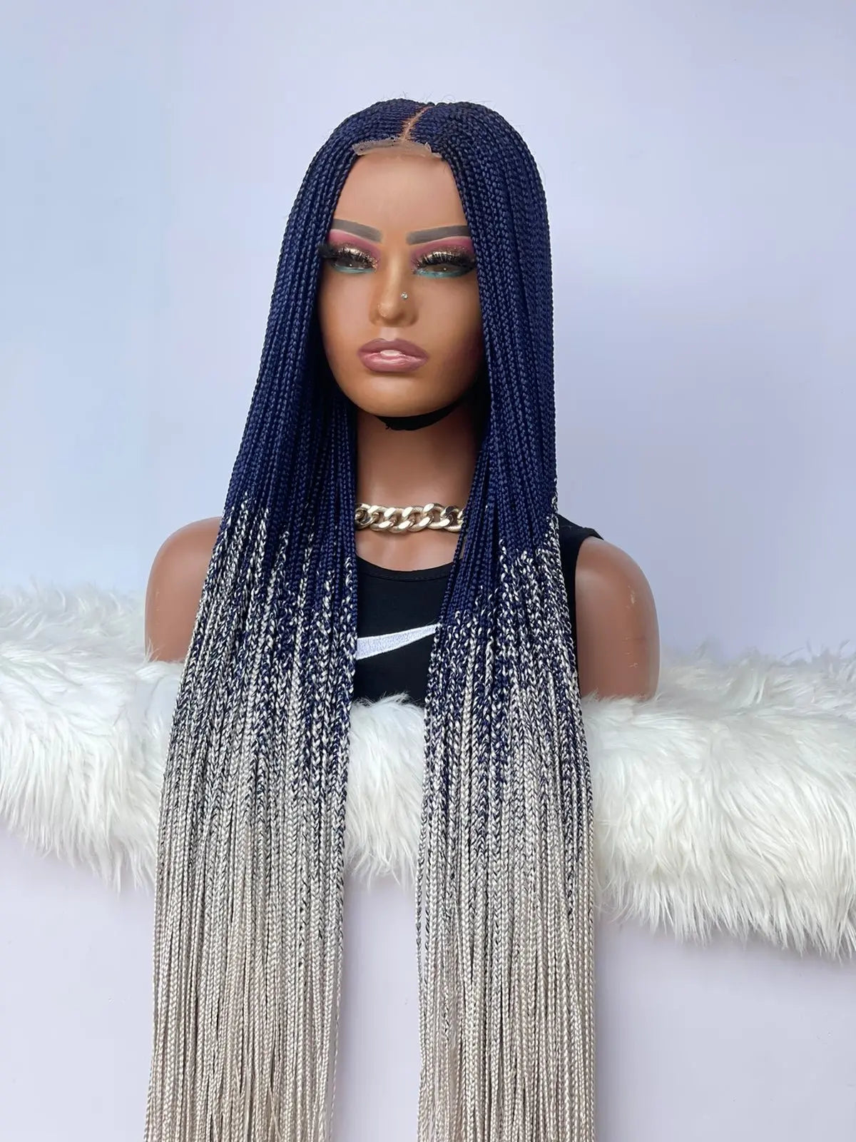 HALF CLOSURE BRAIDED  CONROW WIGS  ON 2*4LACE CLOSURE - d.glitterzwigs