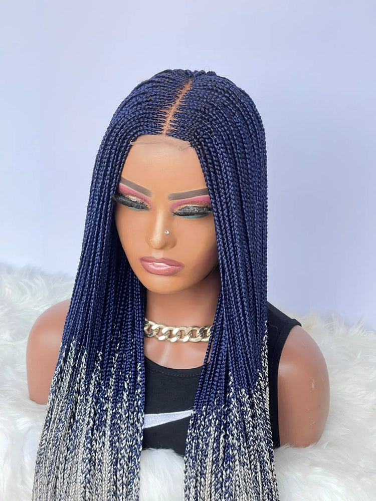 HALF CLOSURE BRAIDED  CONROW WIGS  ON 2*4LACE CLOSURE - d.glitterzwigs