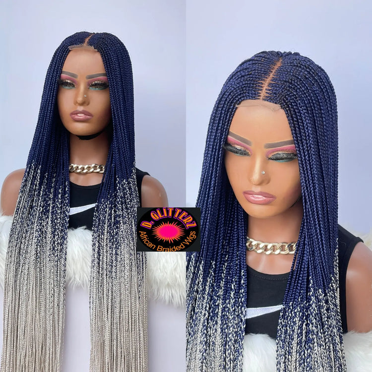 HALF CLOSURE BRAIDED  CONROW WIGS  ON 2*4LACE CLOSURE - d.glitterzwigs