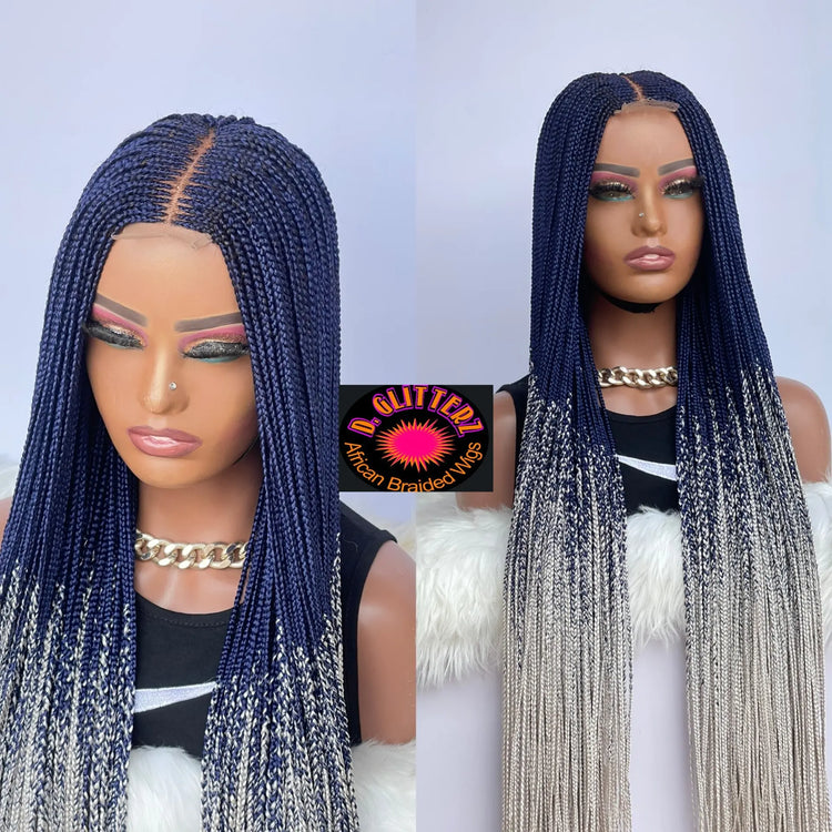 HALF CLOSURE BRAIDED  CONROW WIGS  ON 2*4LACE CLOSURE - d.glitterzwigs