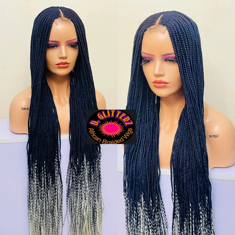 HALF CLOSURE BRAIDED  CONROW WIGS  ON 2*4LACE CLOSURE - d.glitterzwigs