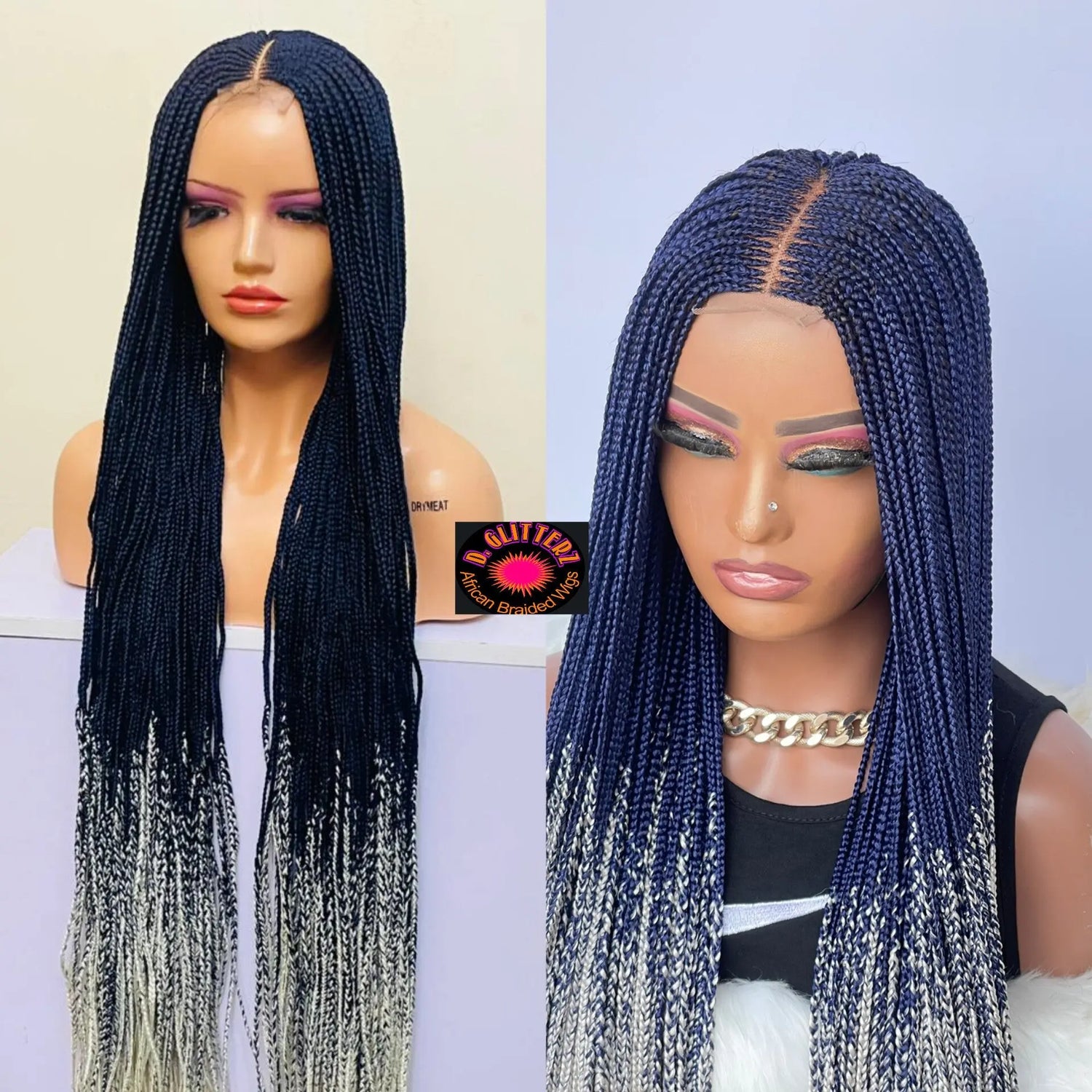 HALF CLOSURE BRAIDED  CONROW WIGS  ON 2*4LACE CLOSURE - d.glitterzwigs