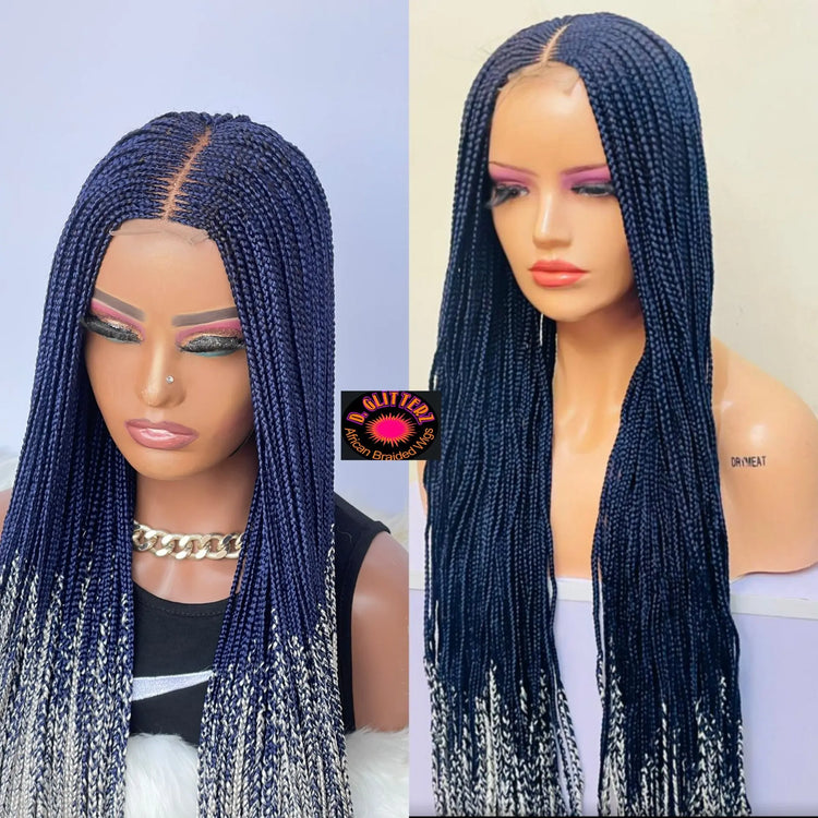 HALF CLOSURE BRAIDED  CONROW WIGS  ON 2*4LACE CLOSURE - d.glitterzwigs