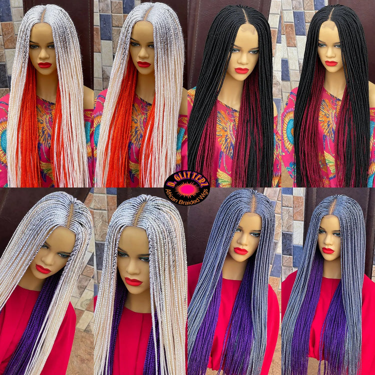 HALF CLOSURE BRAIDED WIGS (TWO TONES) - d.glitterzwigs