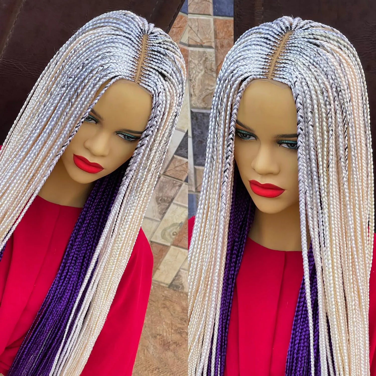 HALF CLOSURE BRAIDED WIGS (TWO TONES) - d.glitterzwigs