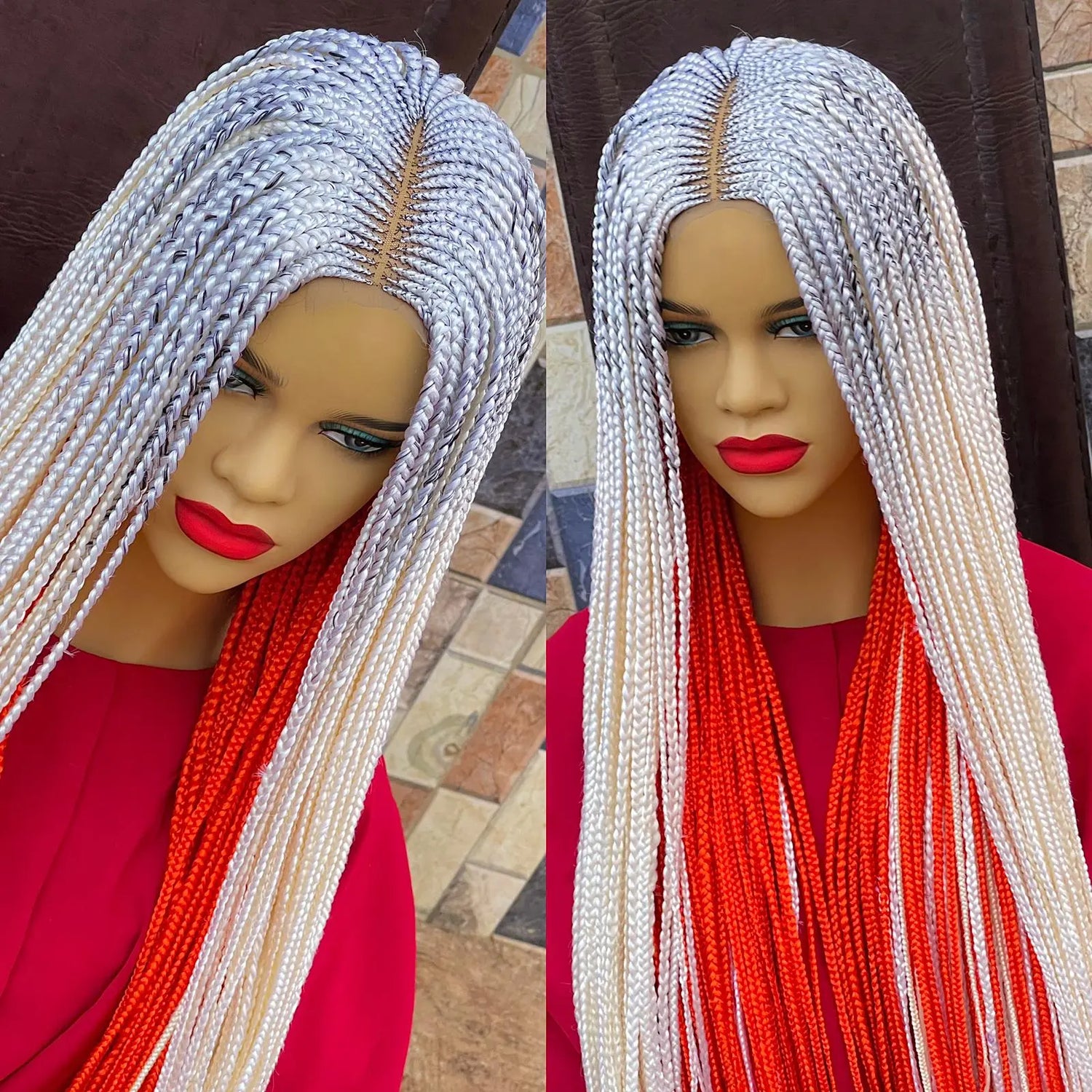 HALF CLOSURE BRAIDED WIGS (TWO TONES) - d.glitterzwigs