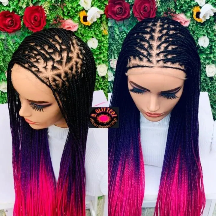 KNOTLESS BRAIDED WIGS ON 13*6  FRONTAL LACE CLOSURE - d.glitterzwigs