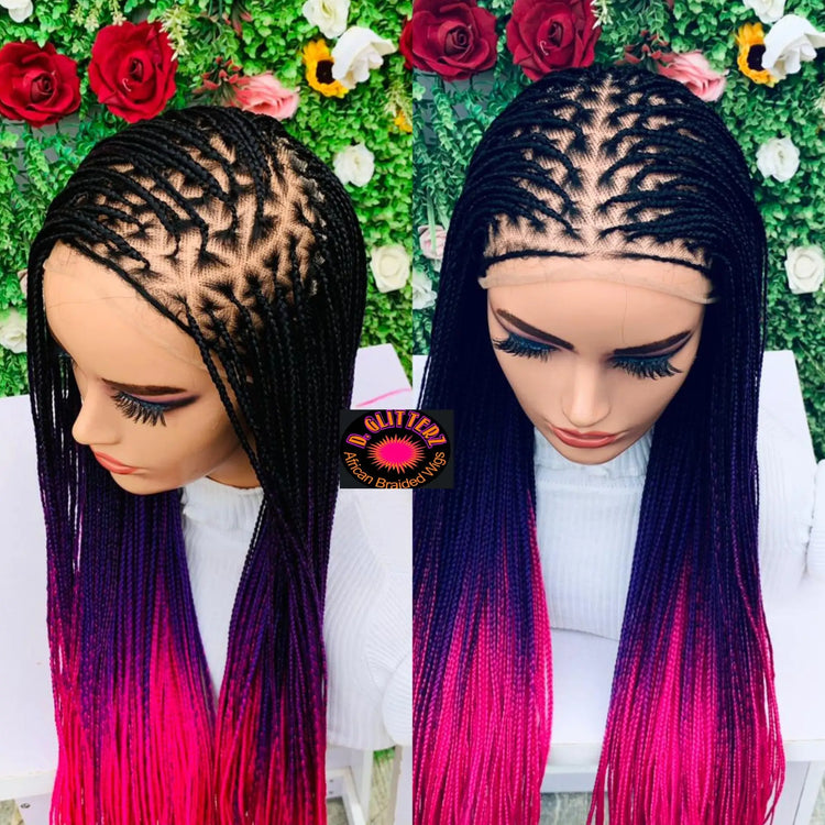 KNOTLESS BRAIDED WIGS ON 13*6  FRONTAL LACE CLOSURE - d.glitterzwigs