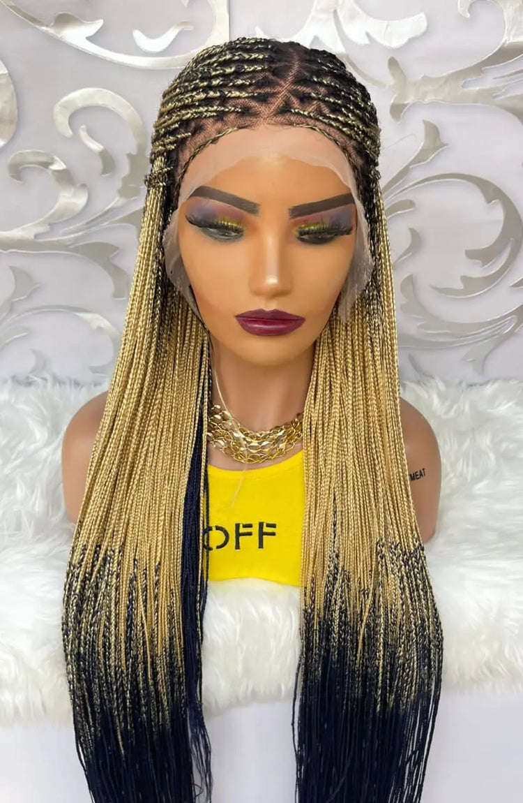 KNOTLESS BRAIDED WIGS ON 13*6  LACE CLOSURE - d.glitterzwigs