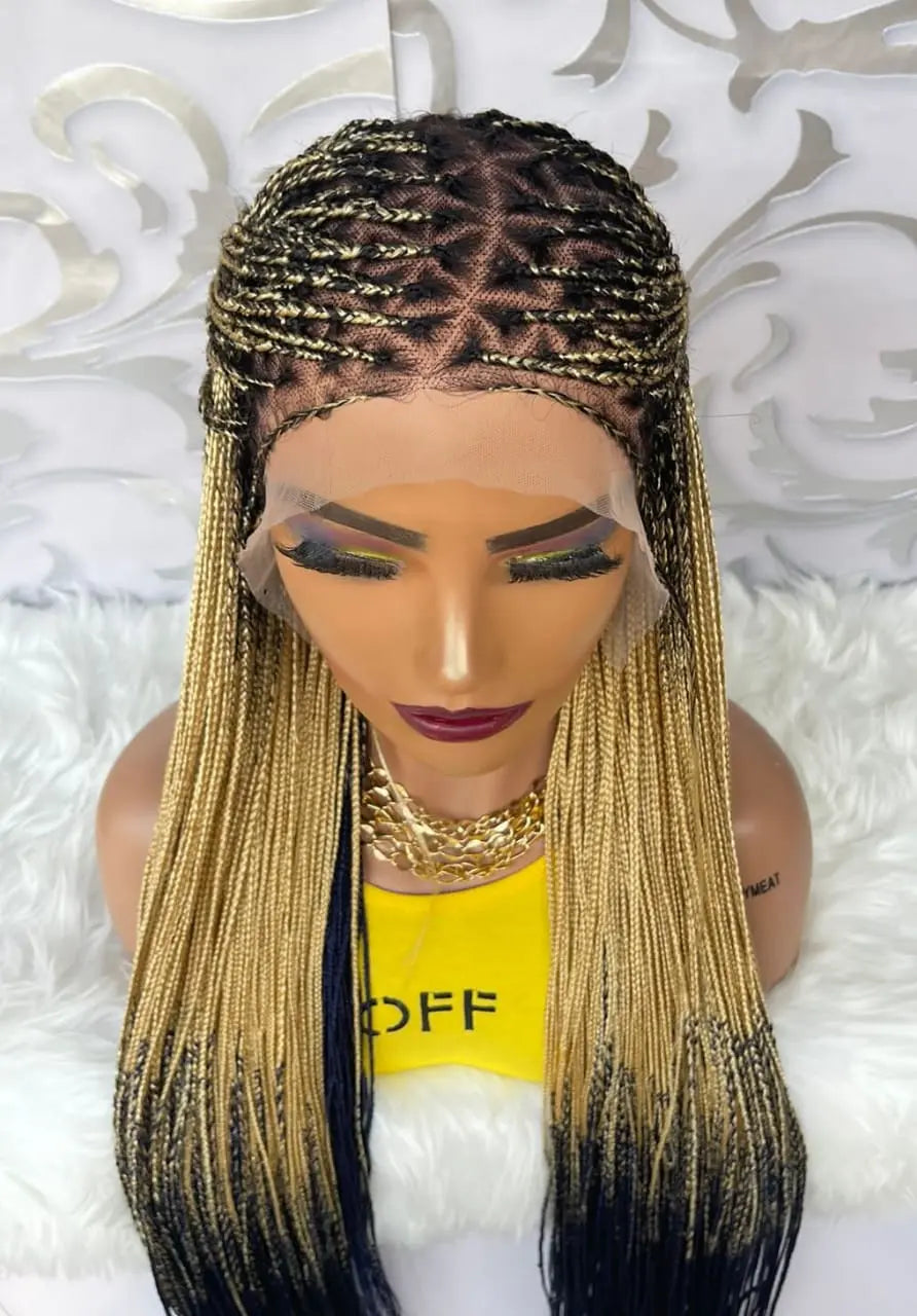 KNOTLESS BRAIDED WIGS ON 13*6  LACE CLOSURE - d.glitterzwigs