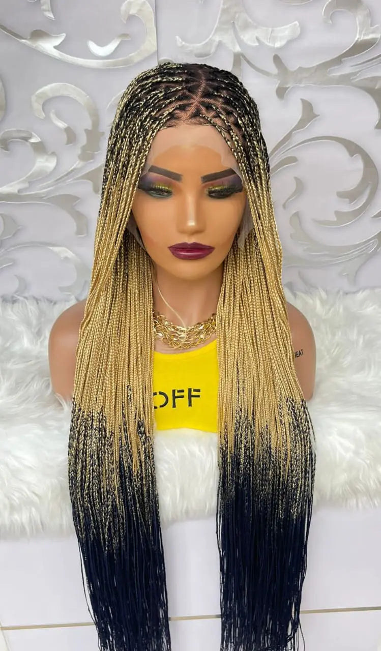 KNOTLESS BRAIDED WIGS ON 13*6  LACE CLOSURE - d.glitterzwigs