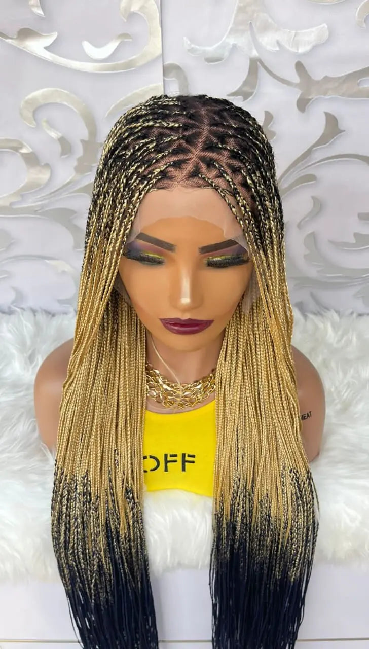 KNOTLESS BRAIDED WIGS ON 13*6  LACE CLOSURE - d.glitterzwigs