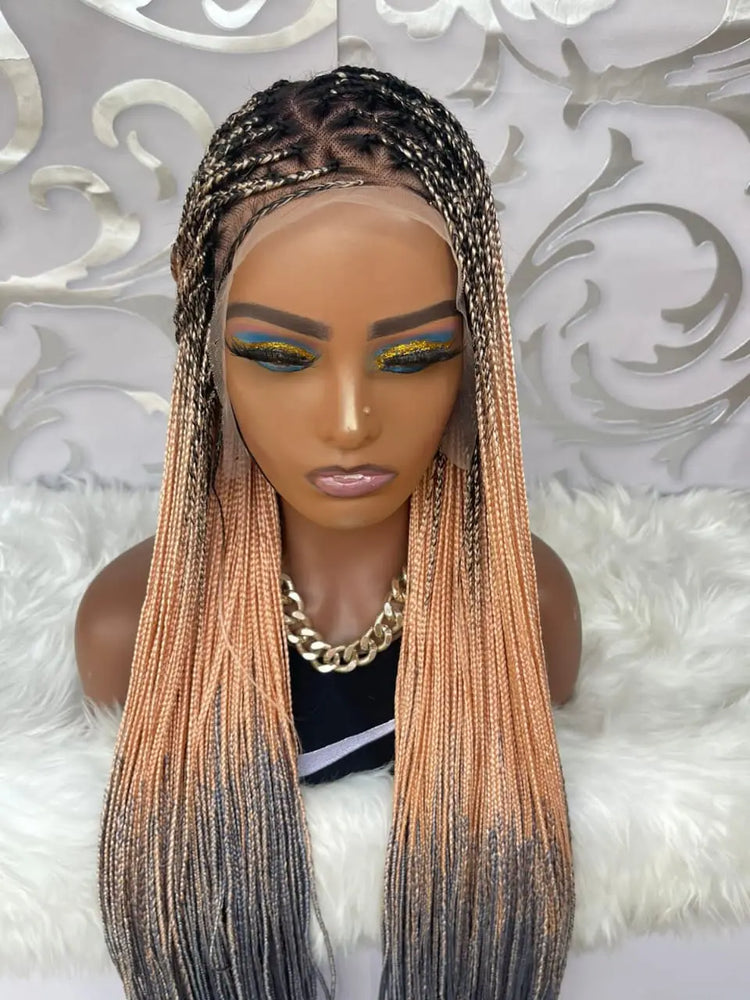 KNOTLESS BRAIDED WIGS ON 13*6  LACE CLOSURE - d.glitterzwigs