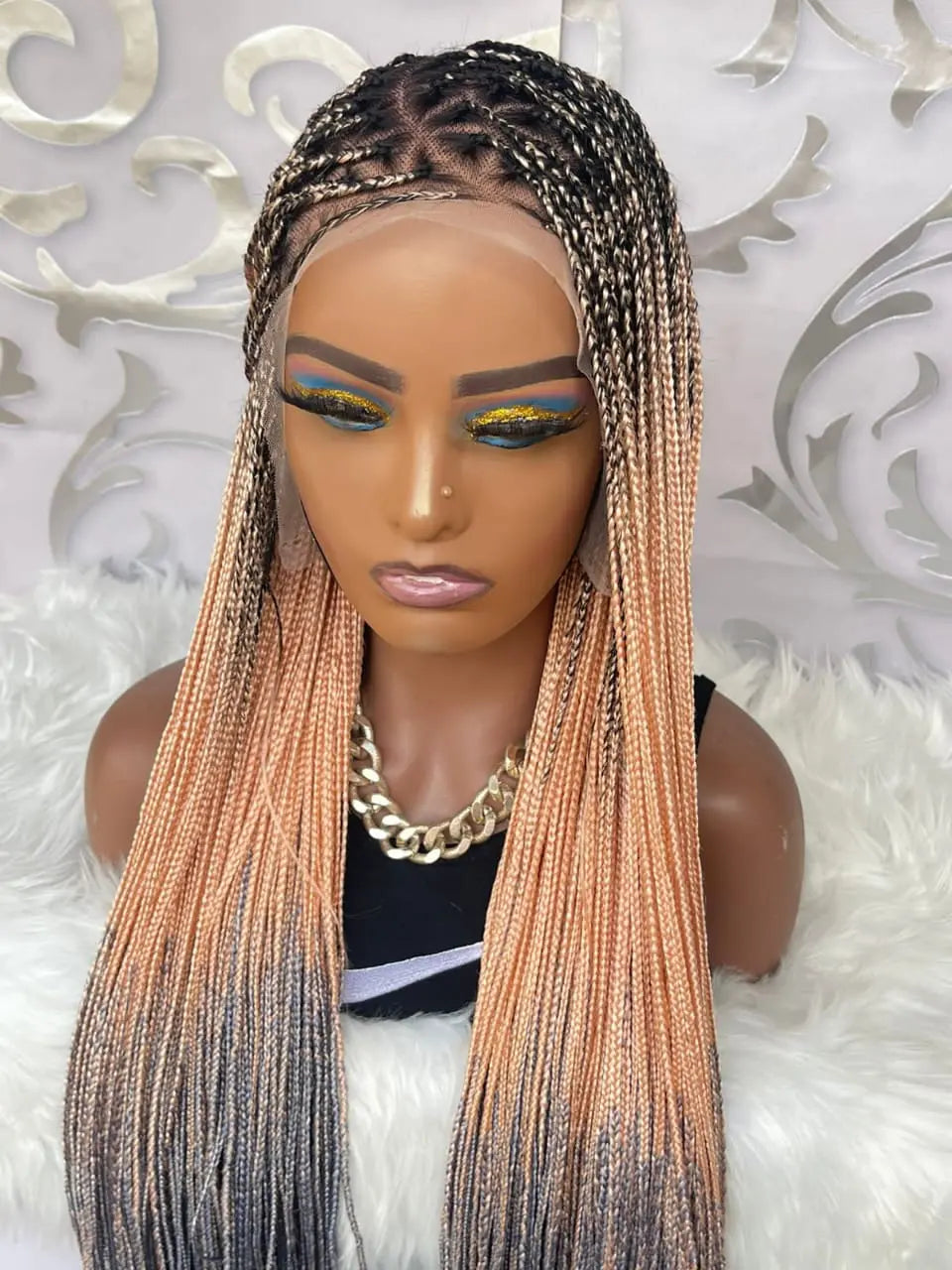 KNOTLESS BRAIDED WIGS ON 13*6  LACE CLOSURE - d.glitterzwigs