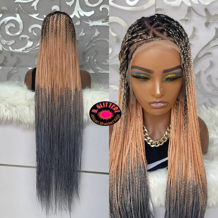 KNOTLESS BRAIDED WIGS ON 13*6  LACE CLOSURE - d.glitterzwigs