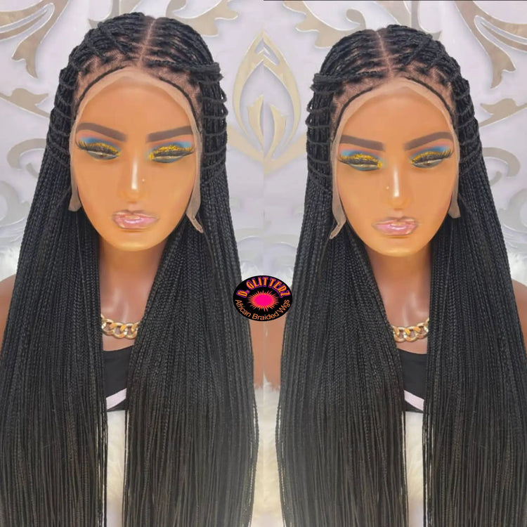 KNOTLESS BRAIDED WIGS ON 13*6  LACE CLOSURE - d.glitterzwigs