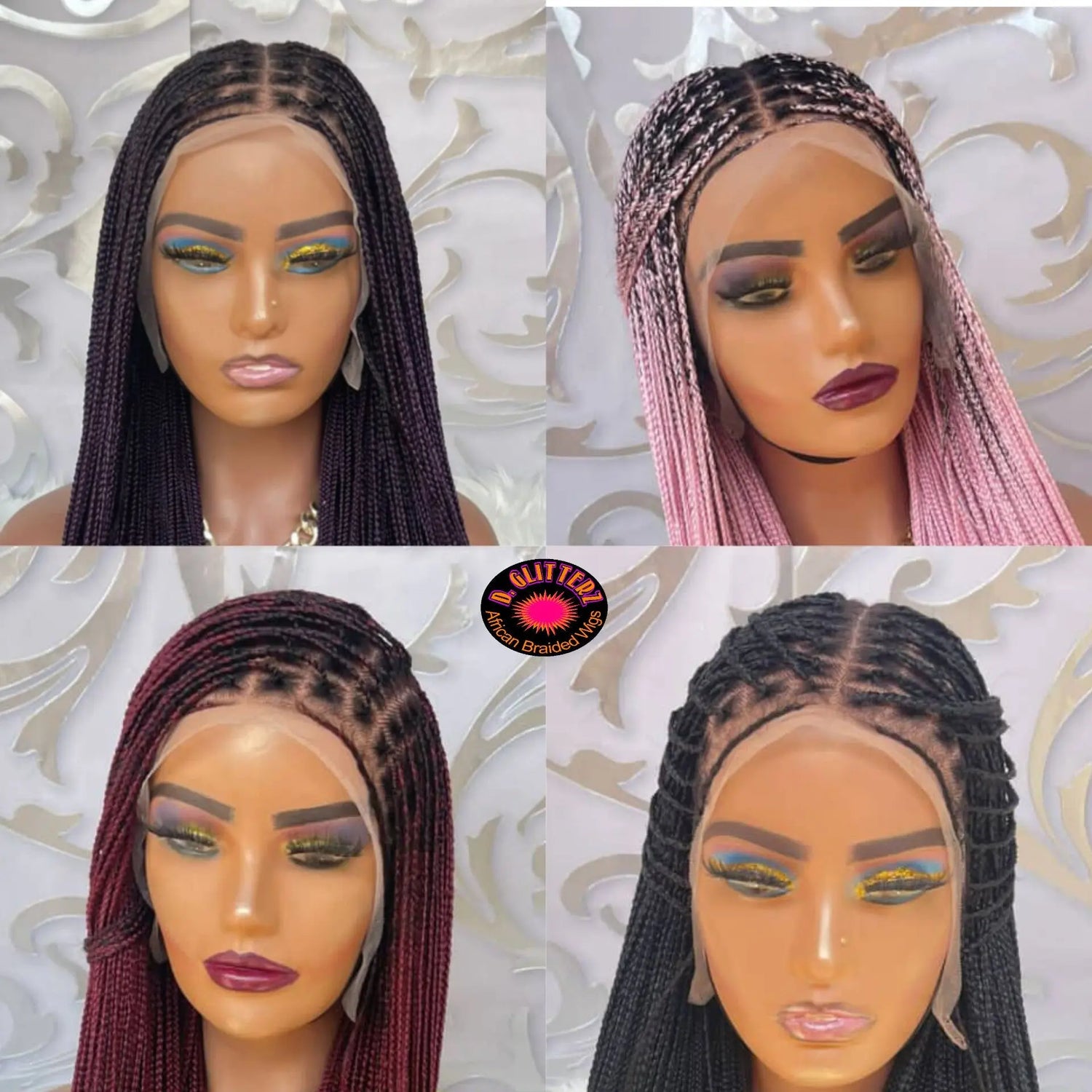 KNOTLESS BRAIDED WIGS ON 13*6  LACE CLOSURE - d.glitterzwigs