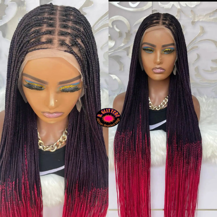 KNOTLESS BRAIDED WIGS ON 13*6  LACE CLOSURE - d.glitterzwigs