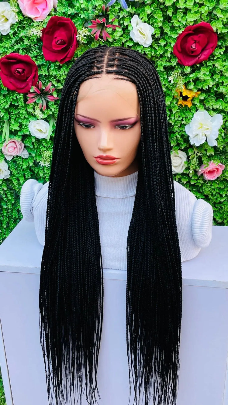 KNOTLESS BRAIDED WIGS ON FRONTAL LACE CLOSURE - d.glitterzwigs