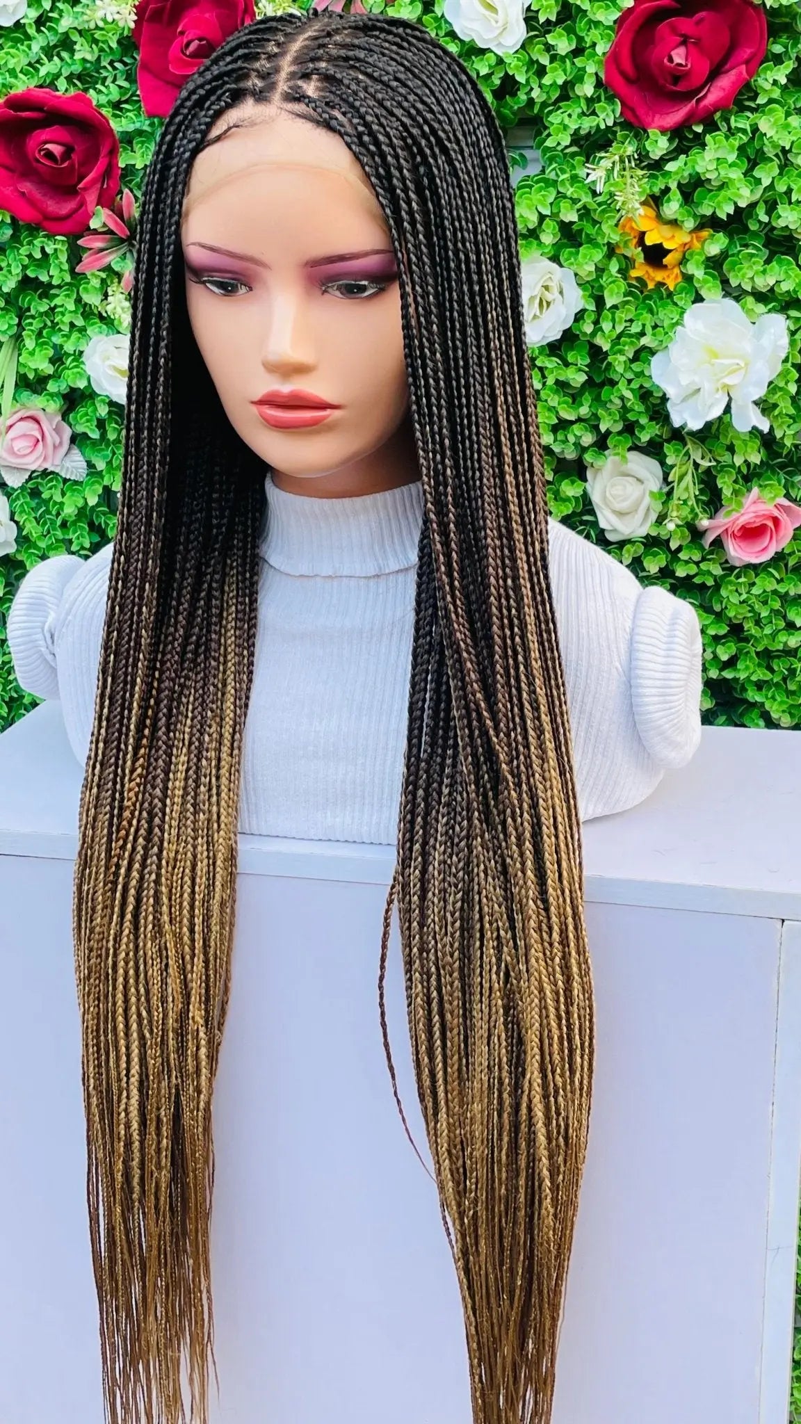 KNOTLESS BRAIDED WIGS ON FRONTAL LACE CLOSURE - d.glitterzwigs