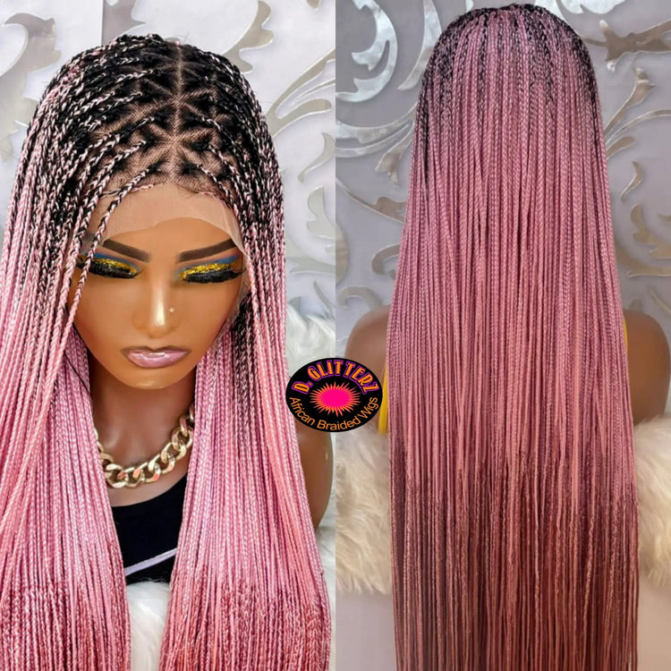 KNOTLESS BRAIDED WIGS ON FRONTAL LACE CLOSURE - d.glitterzwigs