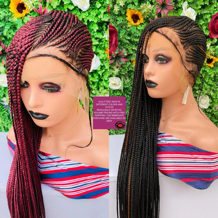 LEMONADE BRAIDED WIGS ON FULL LACE 45" - d.glitterzwigs