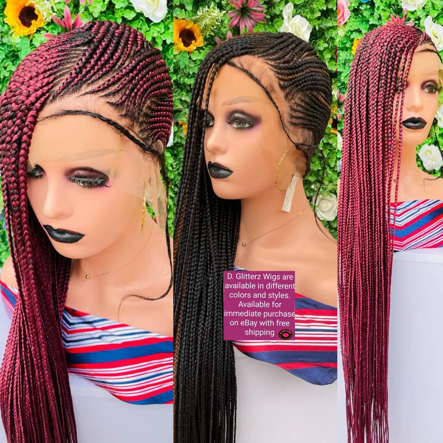 LEMONADE BRAIDED WIGS ON FULL LACE 45" - d.glitterzwigs