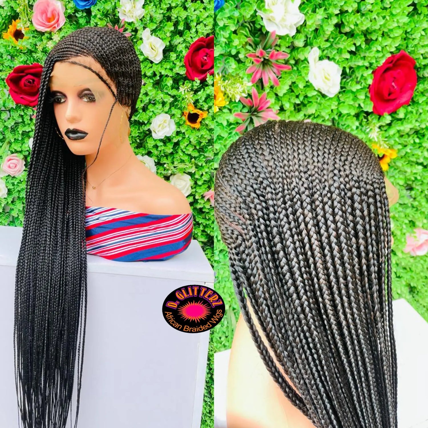 LEMONADE BRAIDED WIGS ON FULL LACE 45" - d.glitterzwigs