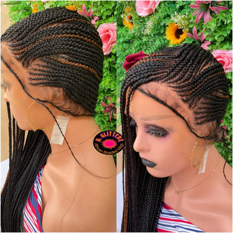 LEMONADE BRAIDED WIGS ON FULL LACE 45" - d.glitterzwigs