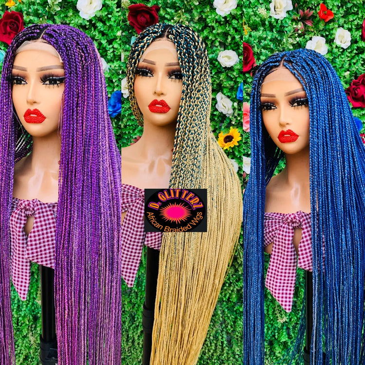 MEDIUM BOX BRAIDS  WIGS  ON 2*4 LACE CLOSURE d.glitterzwigs