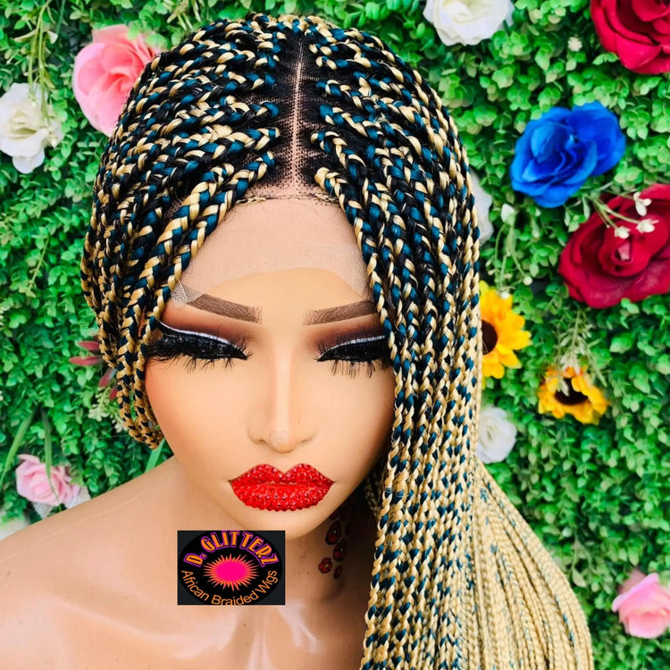 MEDIUM BOX BRAIDS  WIGS  ON 2*4 LACE CLOSURE d.glitterzwigs