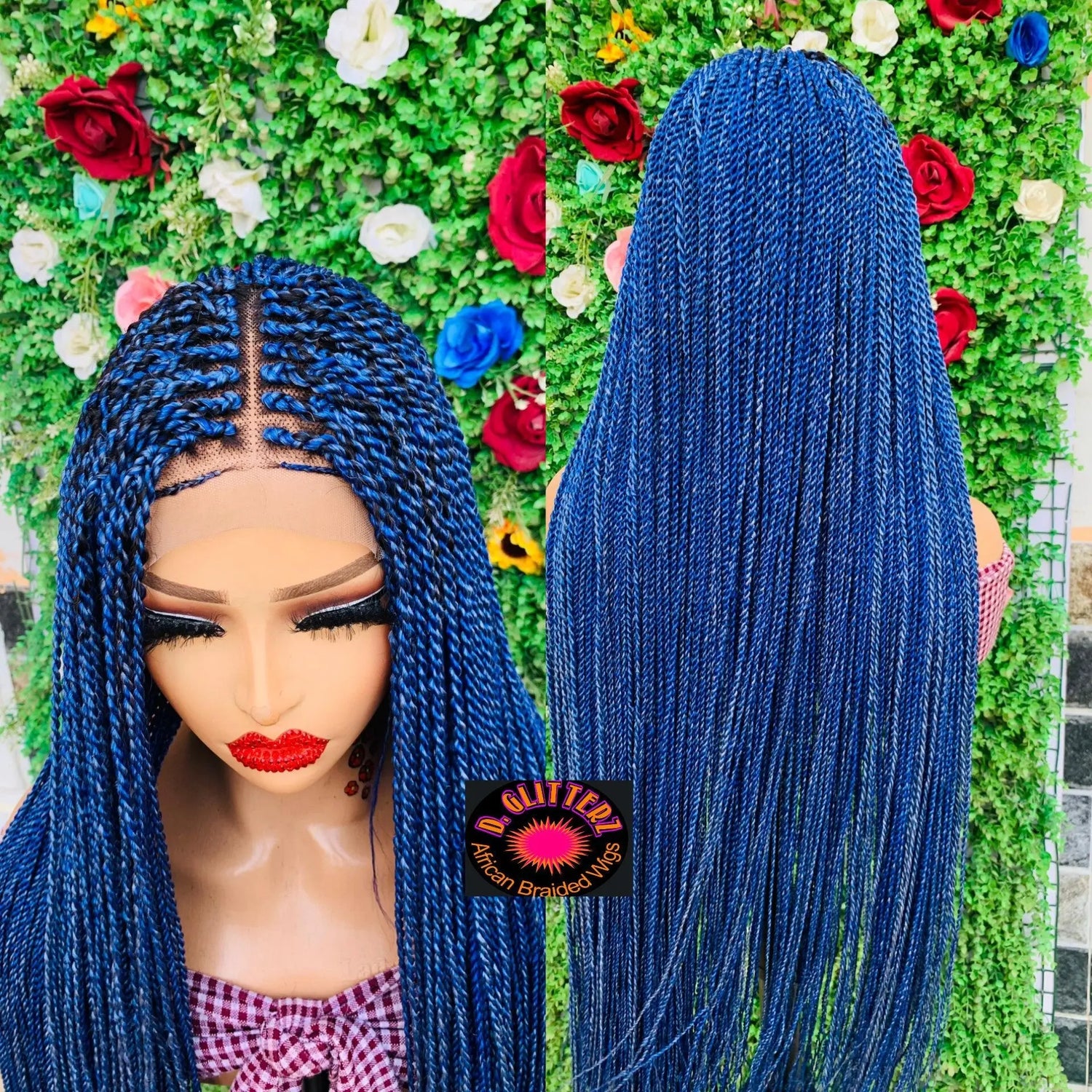 MEDIUM TWIST BRAIDED  WIGS  ON 2*4 LACE CLOSURE d.glitterzwigs