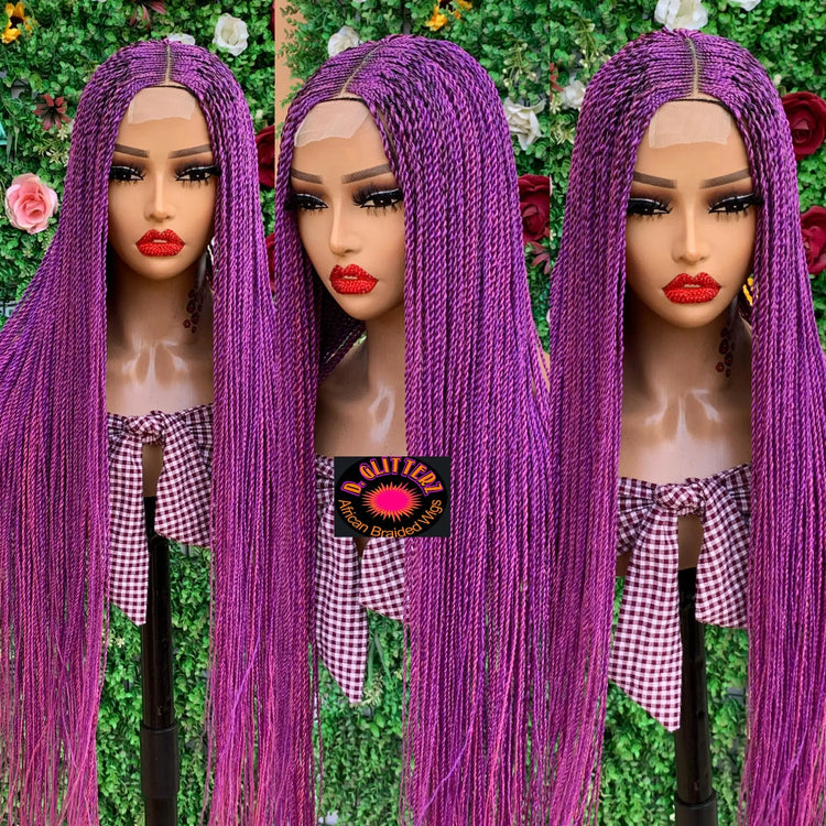 MEDIUM TWIST BRAIDED  WIGS  ON 2*4 LACE CLOSURE d.glitterzwigs