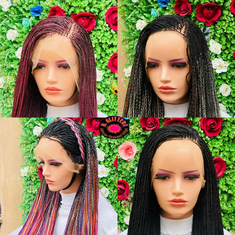 MICRO BOX BRAIDS WIGS ON FULL  LACE CLOSURE - d.glitterzwigs