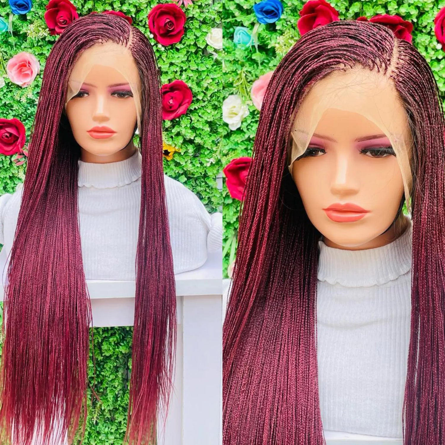 MICRO BOX BRAIDS WIGS ON FULL  LACE CLOSURE - d.glitterzwigs