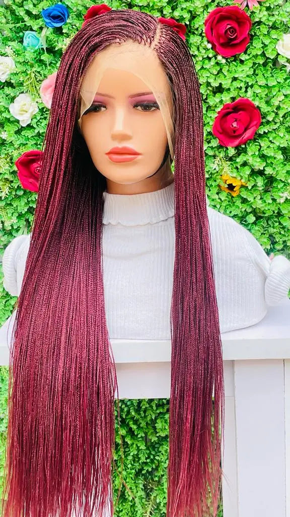 MICRO BOX BRAIDS WIGS ON FULL  LACE CLOSURE - d.glitterzwigs