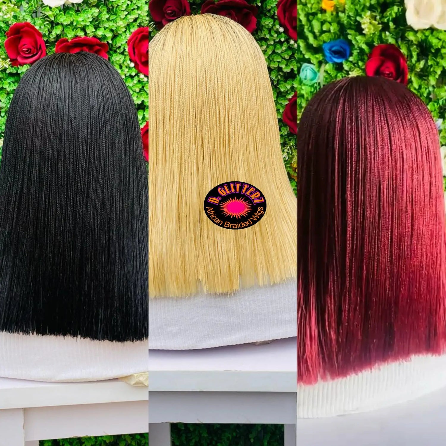 NANO BLUNT CUT WIGS ON HALF CLOSURE - d.glitterzwigs