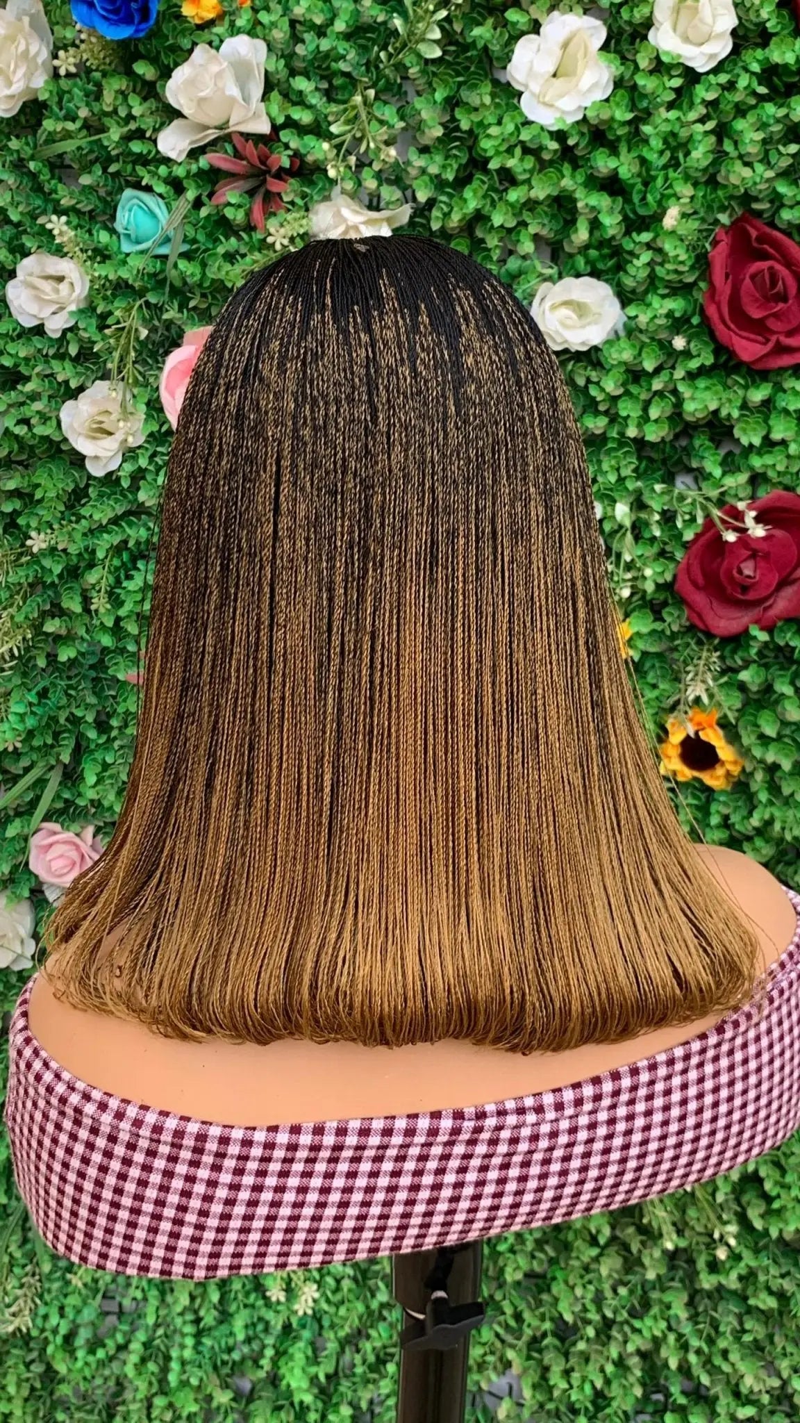 NANO BRAIDED BOB WIGS ON HALF LACE CLOSURE - d.glitterzwigs