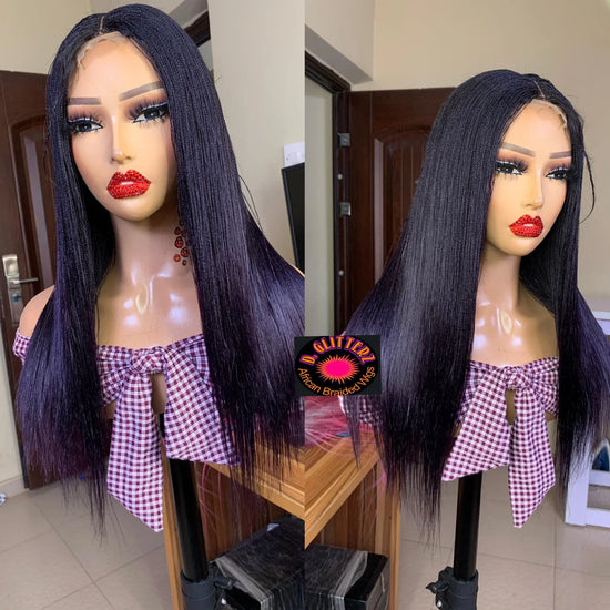 NANO BRAIDED WIGS ON HALF LACE CLOSURE - d.glitterzwigs