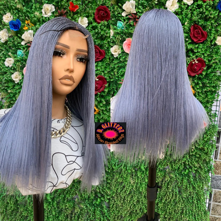 NANO BRAIDED WIGS ON HALF LACE CLOSURE - d.glitterzwigs