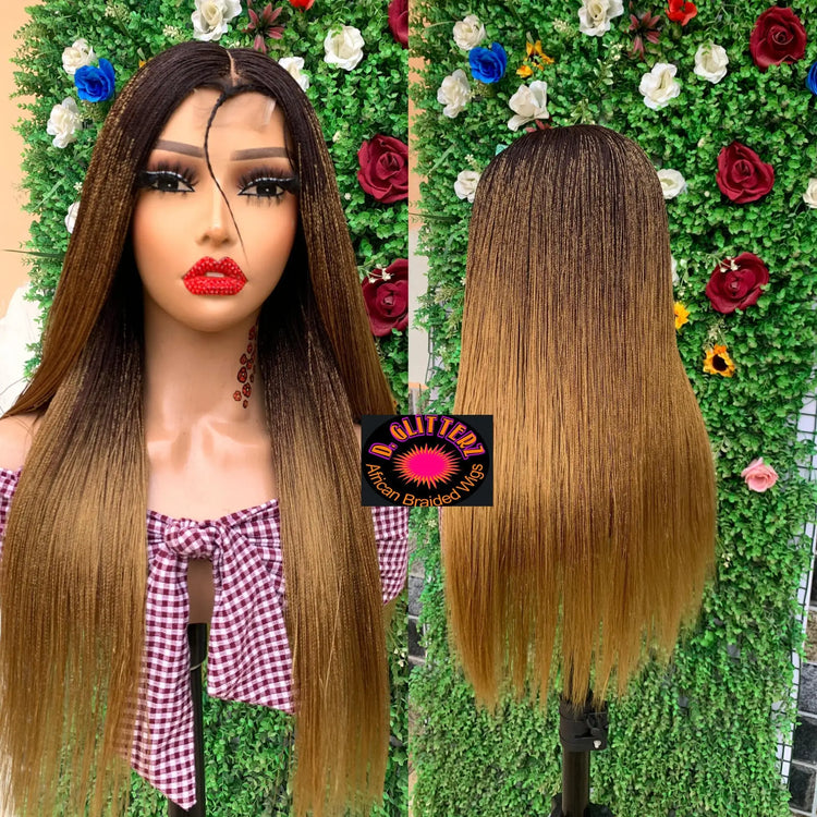 NANO BRAIDED WIGS ON HALF LACE CLOSURE - d.glitterzwigs