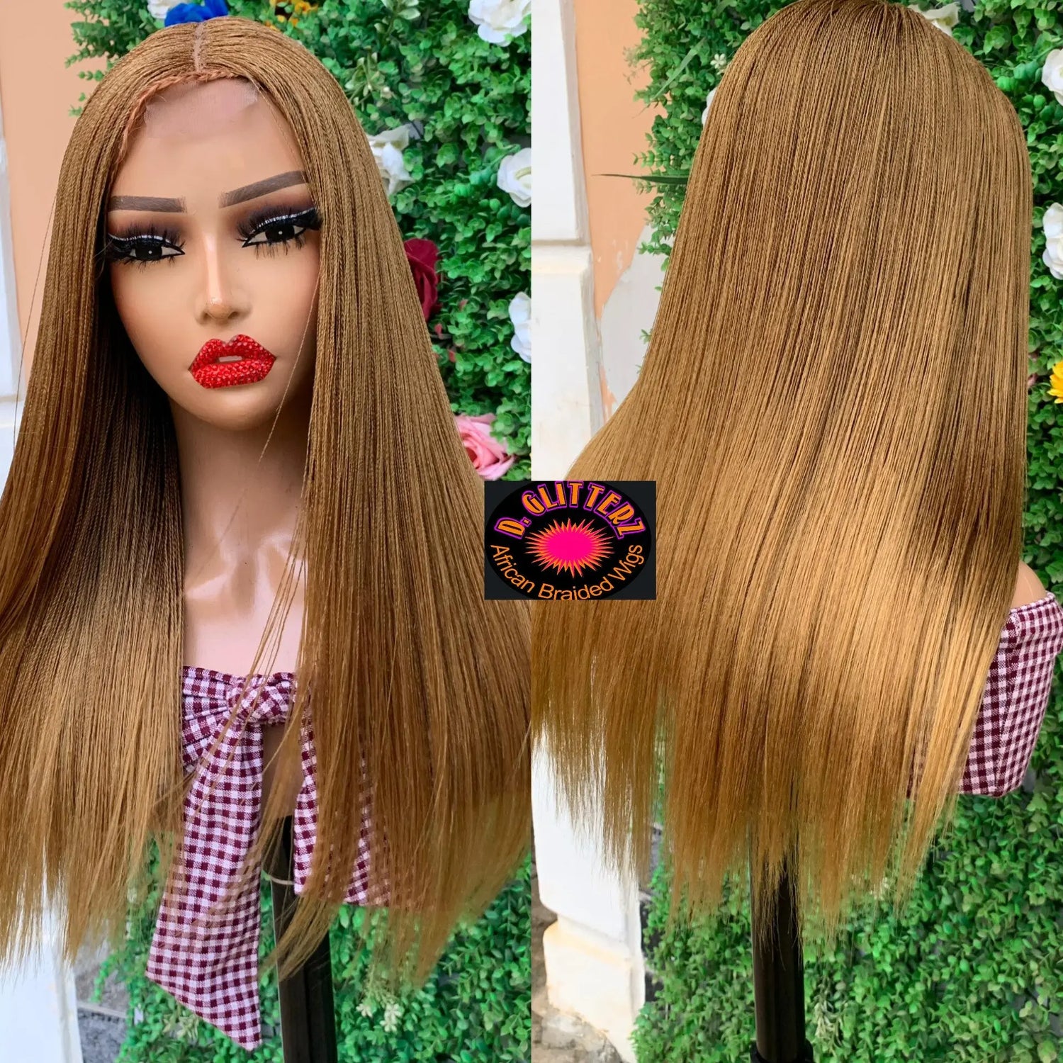 NANO BRAIDED WIGS ON HALF LACE CLOSURE - d.glitterzwigs