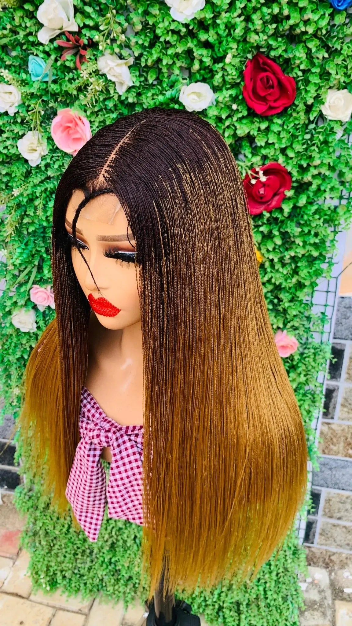 NANO BRAIDED WIGS ON HALF LACE CLOSURE - d.glitterzwigs