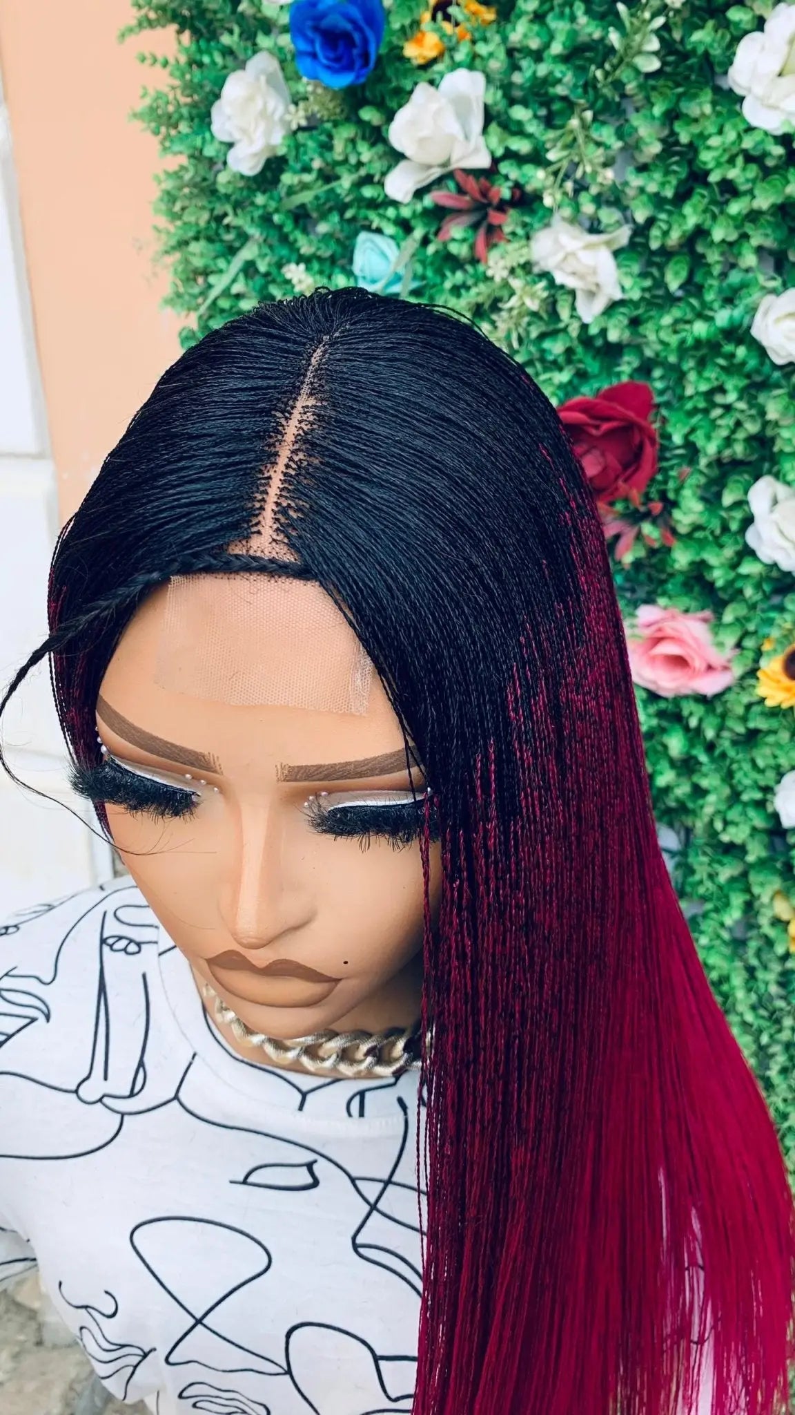 NANO BRAIDED WIGS ON HALF LACE CLOSURE - d.glitterzwigs