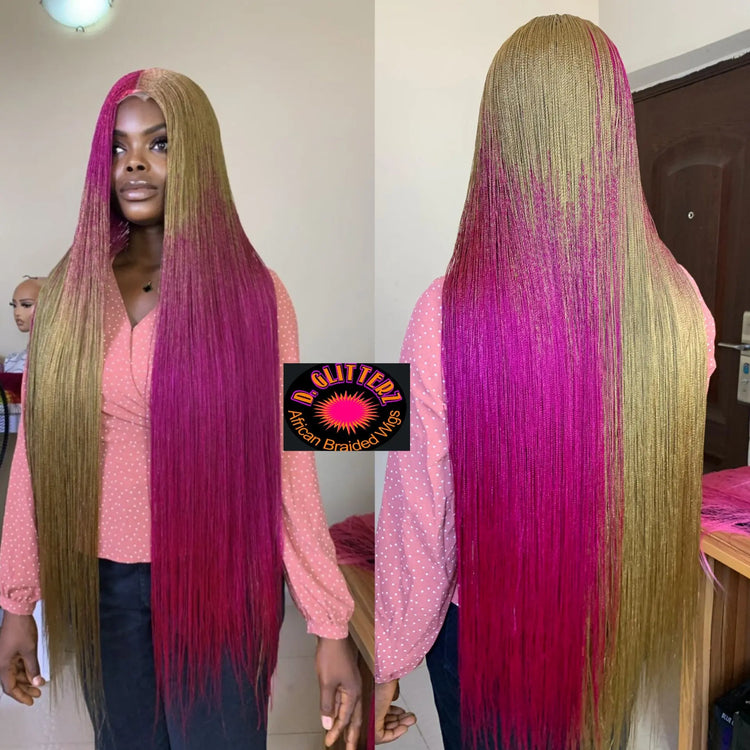 NANO BRAIDED WIGS ON HALF LACE CLOSURE - d.glitterzwigs