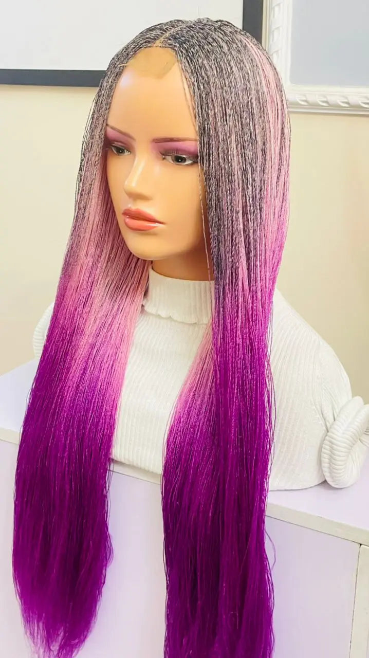 NANO TWIST BRAIDED WIGS ON 2*4 LACE  CLOSURE - d.glitterzwigs