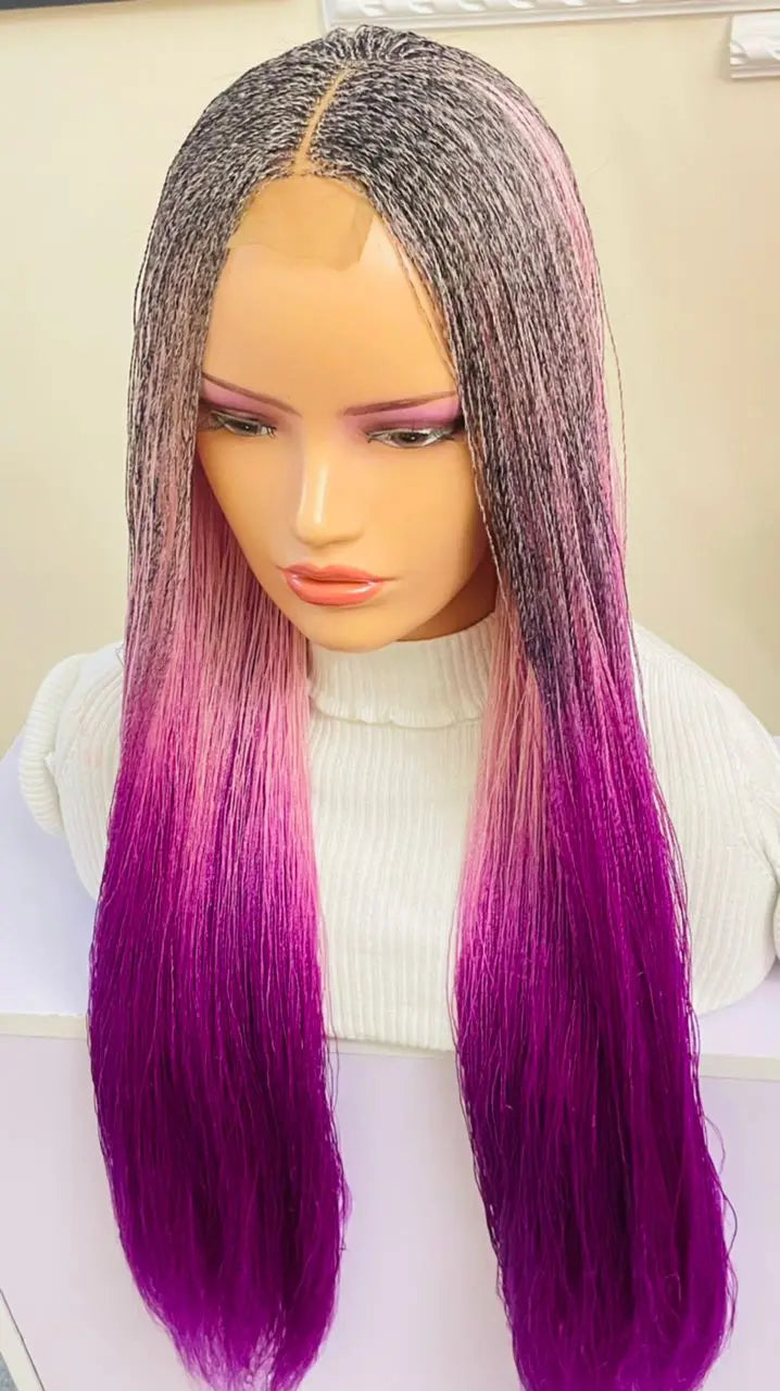 NANO TWIST BRAIDED WIGS ON 2*4 LACE  CLOSURE - d.glitterzwigs