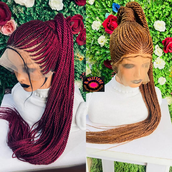 PONYTAIL BASKET  CONROW WIGS  ON  360 LACE CLOSURE - d.glitterzwigs